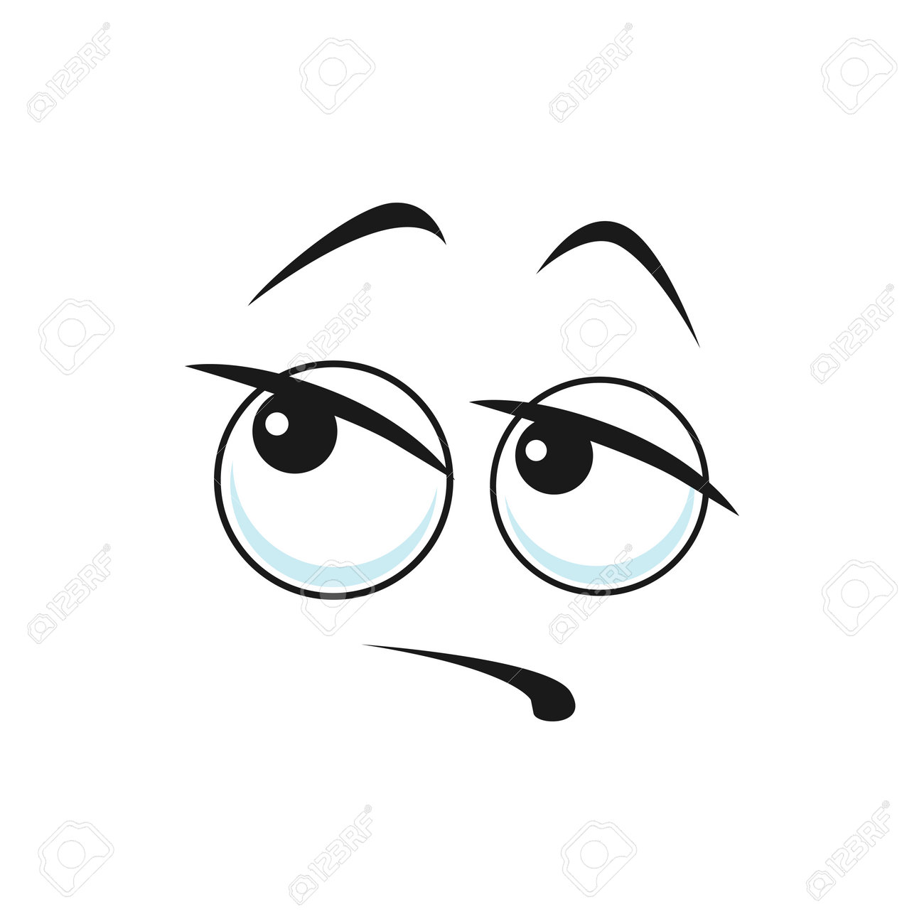 Cartoon Face Vector Icon Funny Boring Or Dreaming Emoji Dreamy ..., حجم الصورة 1300x1300