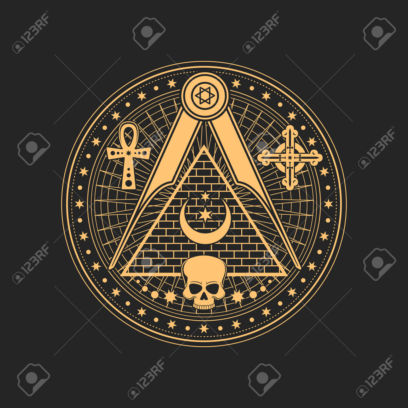 Magic Talisman Occult And Esoteric Symbol As Skull, Celtic Cross And Egypt  Ankh, Pyramid And Pentagram. Vector Alchemy Magic Sign, Esoteric Spiritual  Amulet Royalty Free SVG, Cliparts, Vectors, and Stock Illustration. Image, image size:1300x1298