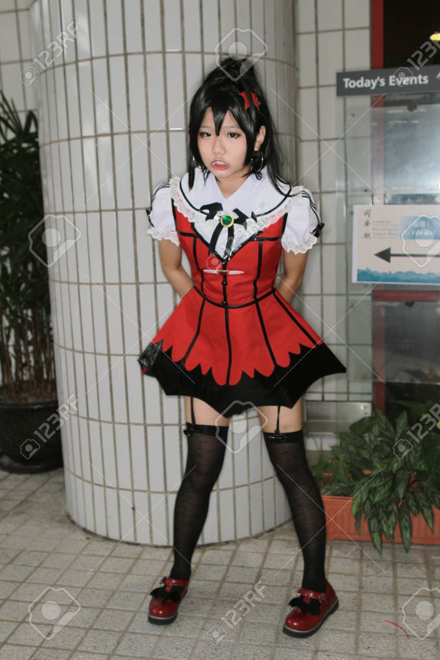 正体不明アニメ コスプレ ポーズ の写真素材 画像素材 Image