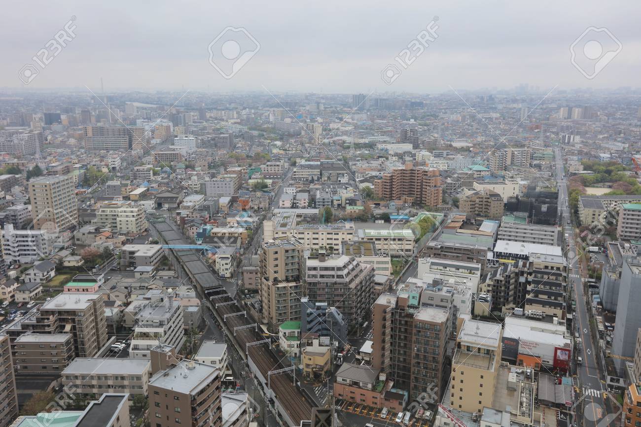船橋から空撮から東京市 の写真素材 画像素材 Image