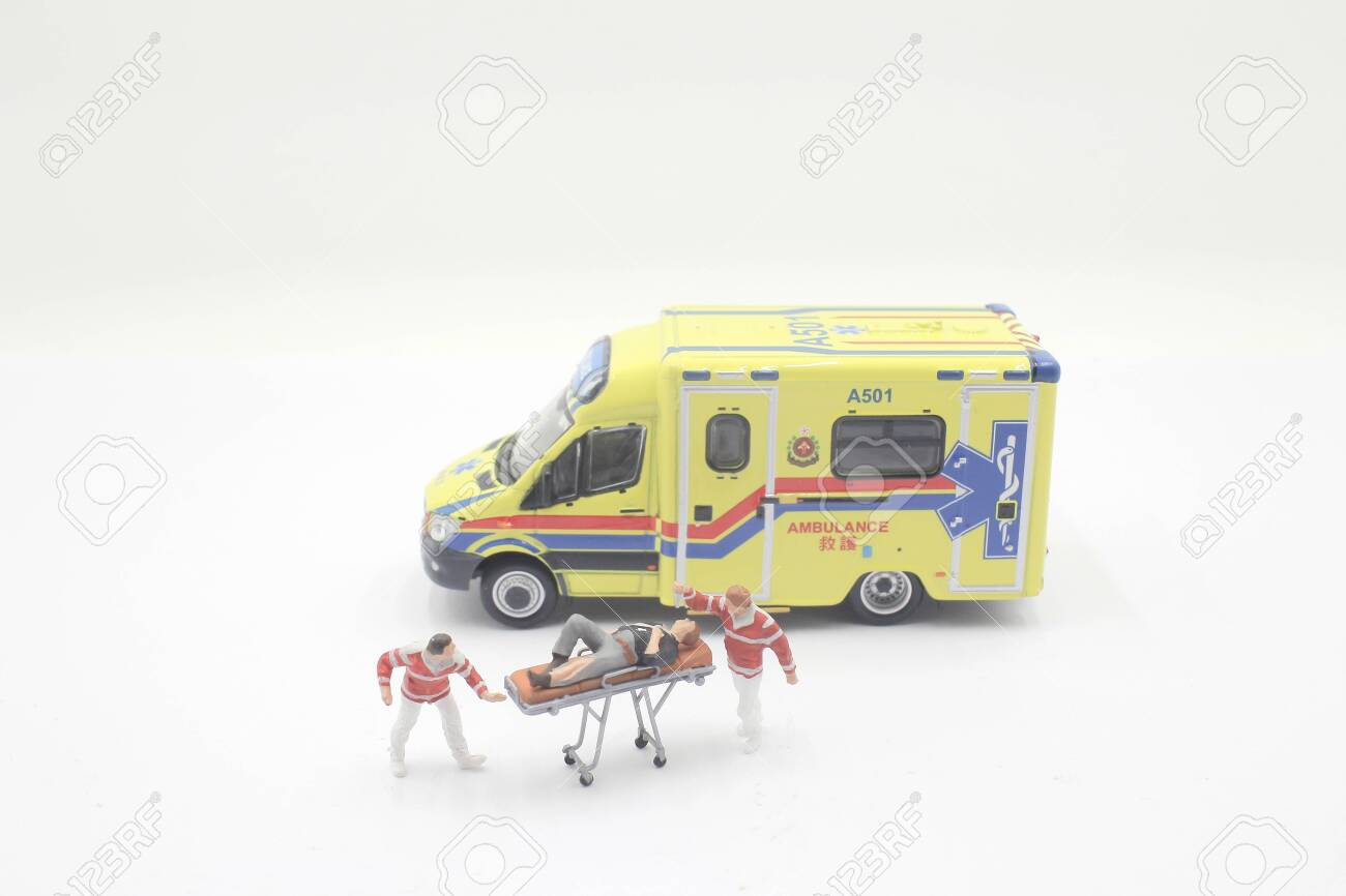 yellow ambulance toy