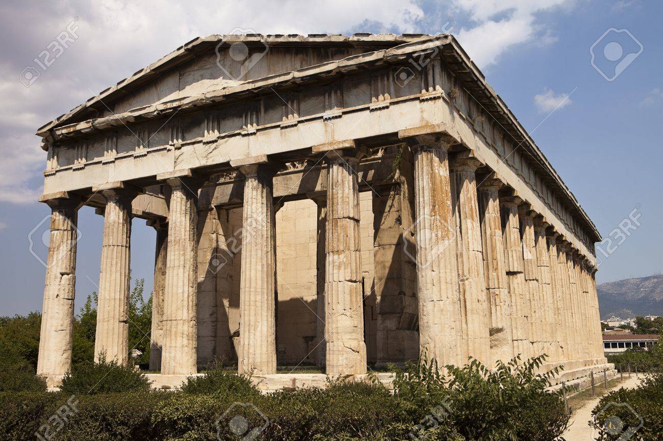 Stock Photo The Temple Of Hephaestus In The Agora Park In Athens Stock Photo The Temple Of Hephaestus In The Agora Park In Athens