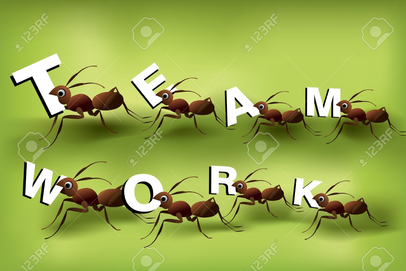 Team Work Spirit, Set Of Ants Working Together . Royalty Free SVG, Cliparts,  Vectors, and Stock Illustration. Image 8307809.