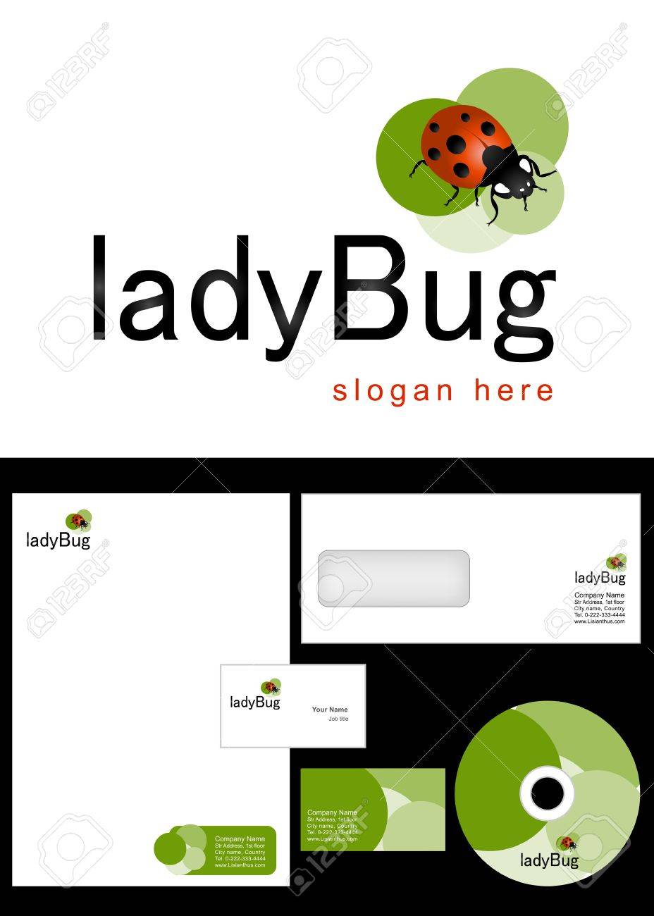 ladybug logo design and corporate identity package including ladybug business cards