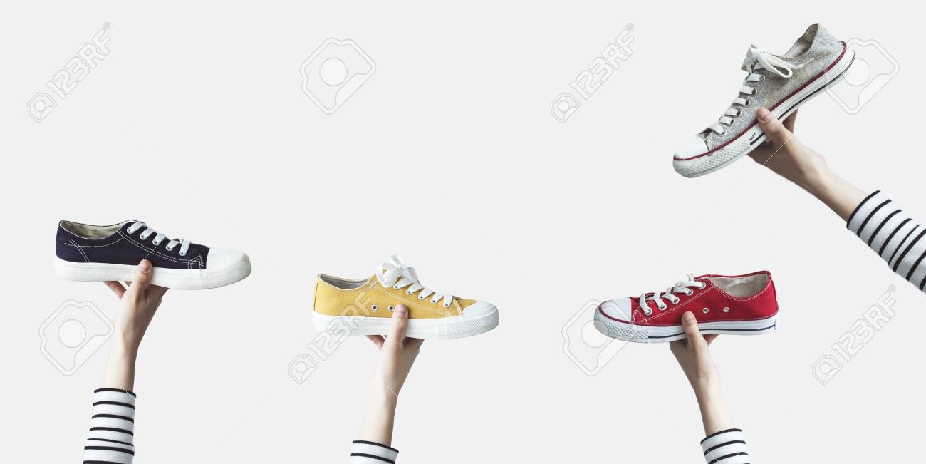 colorful canvas shoes