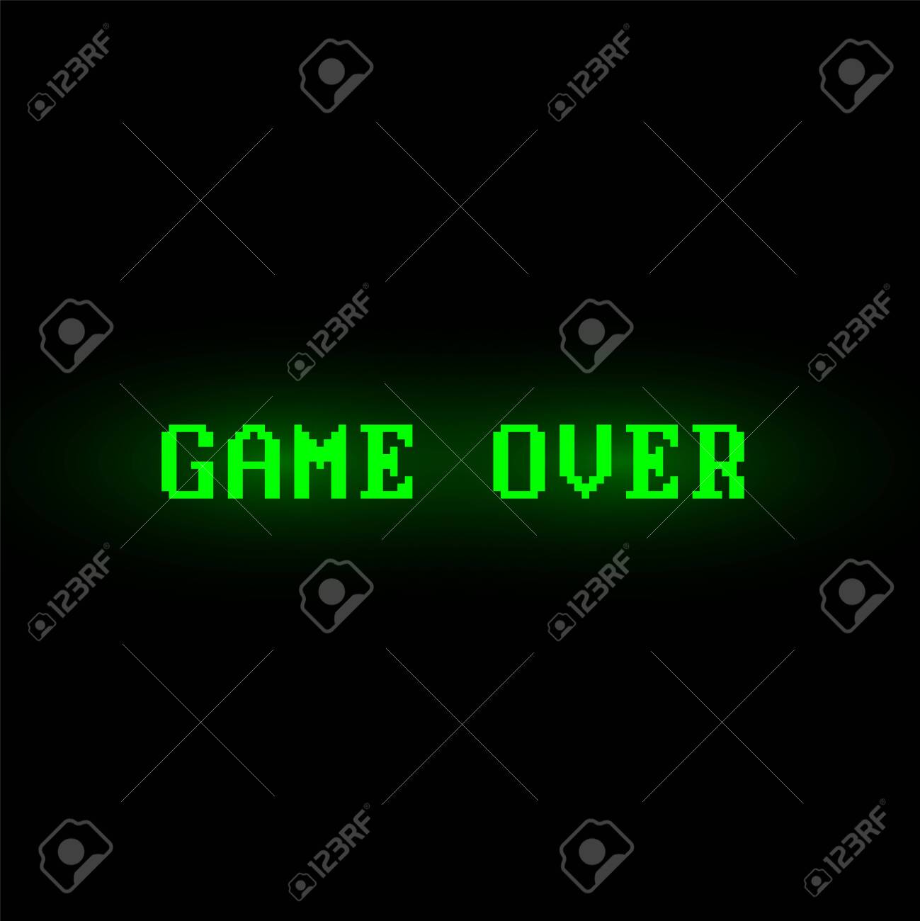 Green 'Game Over' Screen On Black Background Royalty Free SVG, Cliparts,  Vectors, And Stock Illustration. Image 143781257.