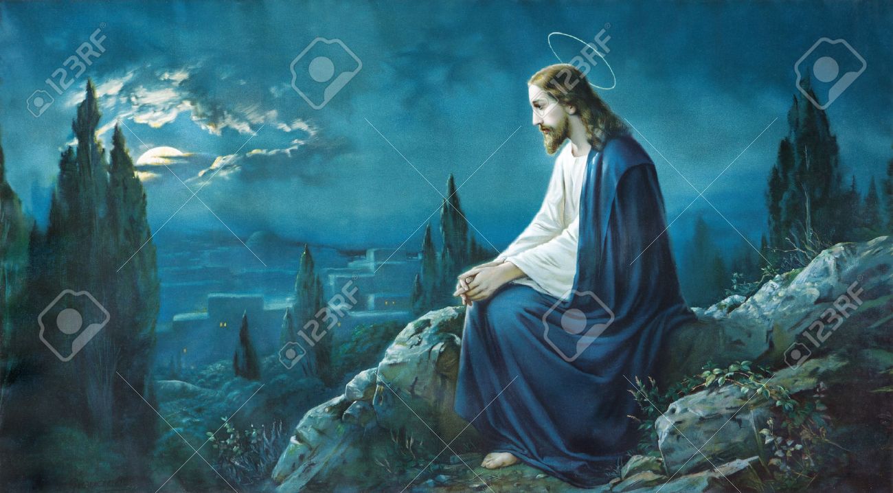 ROZNAVA, SLOVAKIA - JULY 21, 2014: The prayer of Jesus in the Gethsemane garden. Typical cahtolic printed image from the end of 19. cent. - 30671553 ROZNAVA, SLOVAKIA - JULY 21, 2014: The prayer of Jesus in the Gethsemane garden. Typical cahtolic printed image from the end of 19. cent. - 30671553