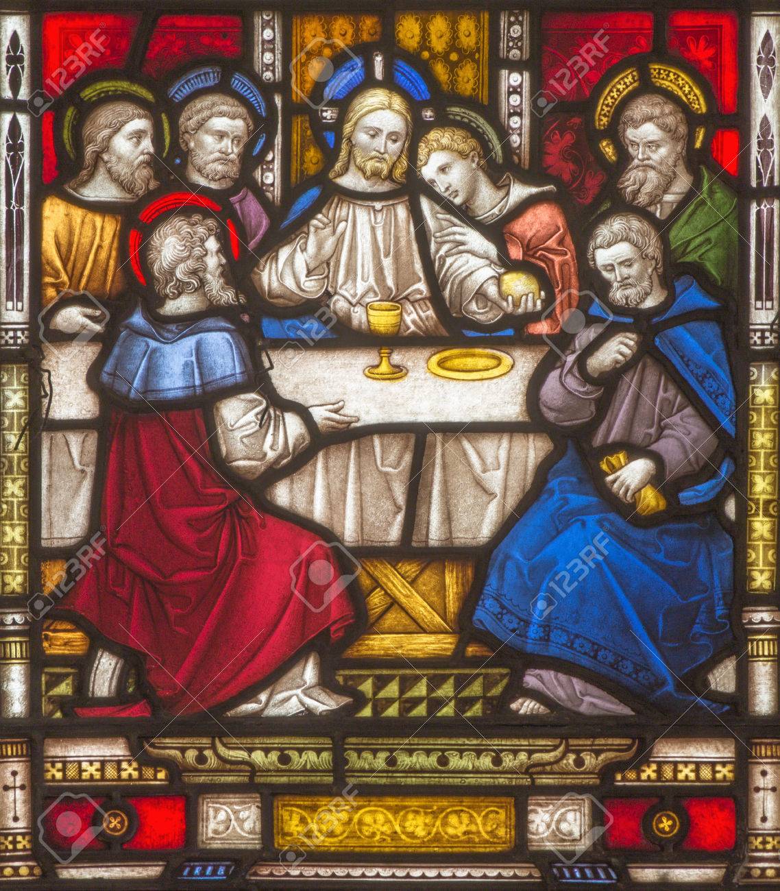 Roma Italia 9 De Marzo 2016 La última Cena En El Cristal De La Iglesia Anglicana De Todos Los Santos Por El Taller De Bricolaje Clayton Y Hall 19 Ciento Fotos
