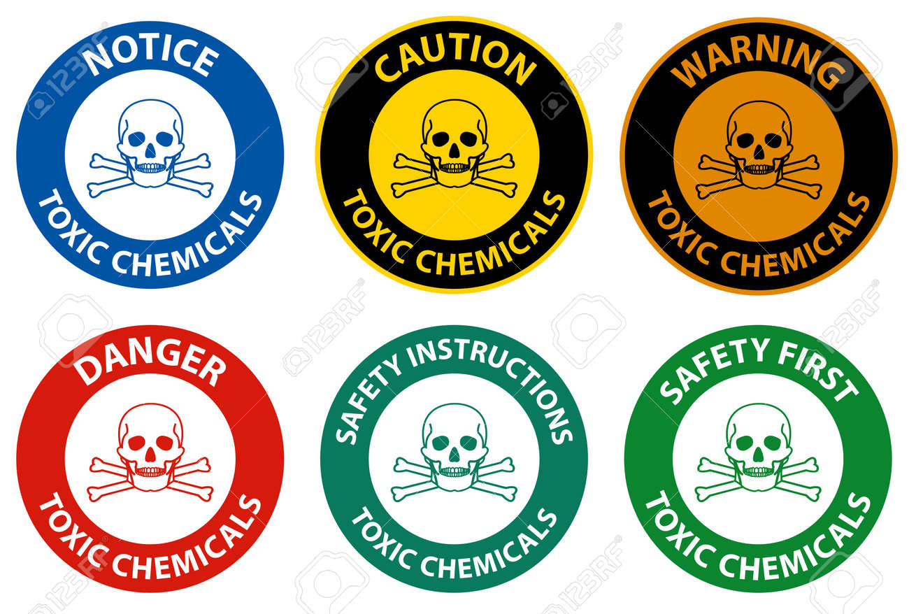Danger Toxic Chemicals Symbol Sign On White Background Royalty Free SVG,  Cliparts, Vectors, and Stock Illustration. Image 181222914., image size:1300x878