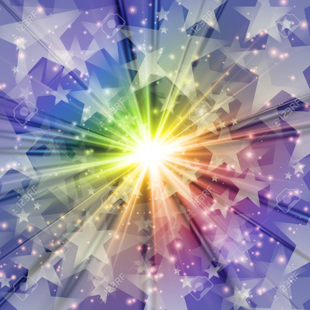 宇宙の放射線がたくさんの星虹の背景グラフィック デザインのイラスト素材 ベクタ Image