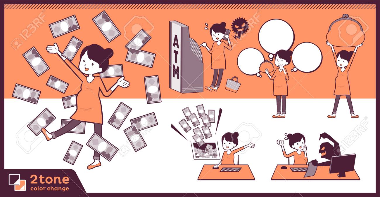 2トーンタイプ 妊婦イラスト のイラスト素材 ベクタ Image