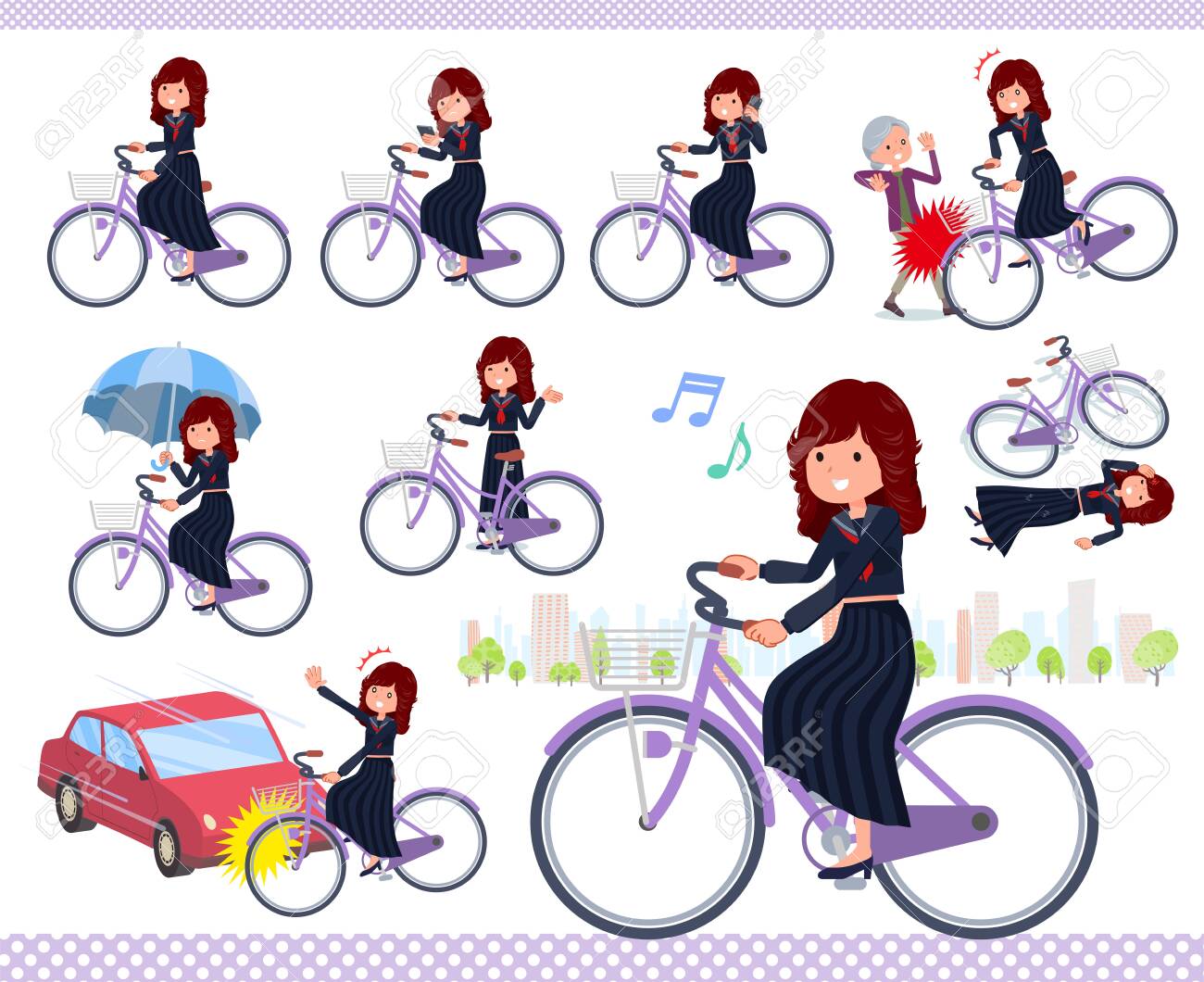 school girl cycle