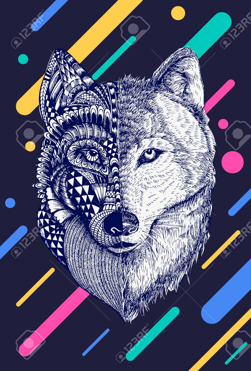 abstract wolf vector illustration