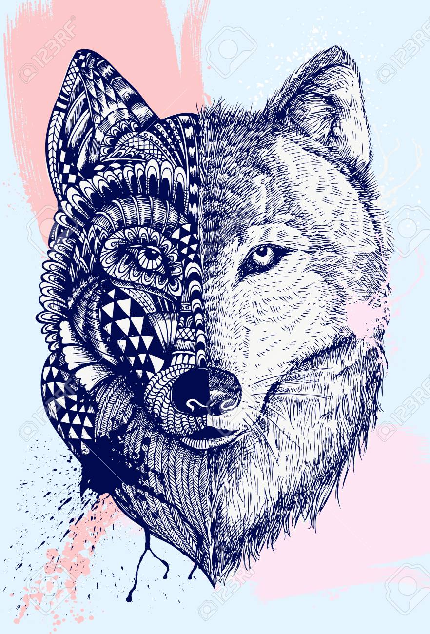 abstract wolf vector illustration