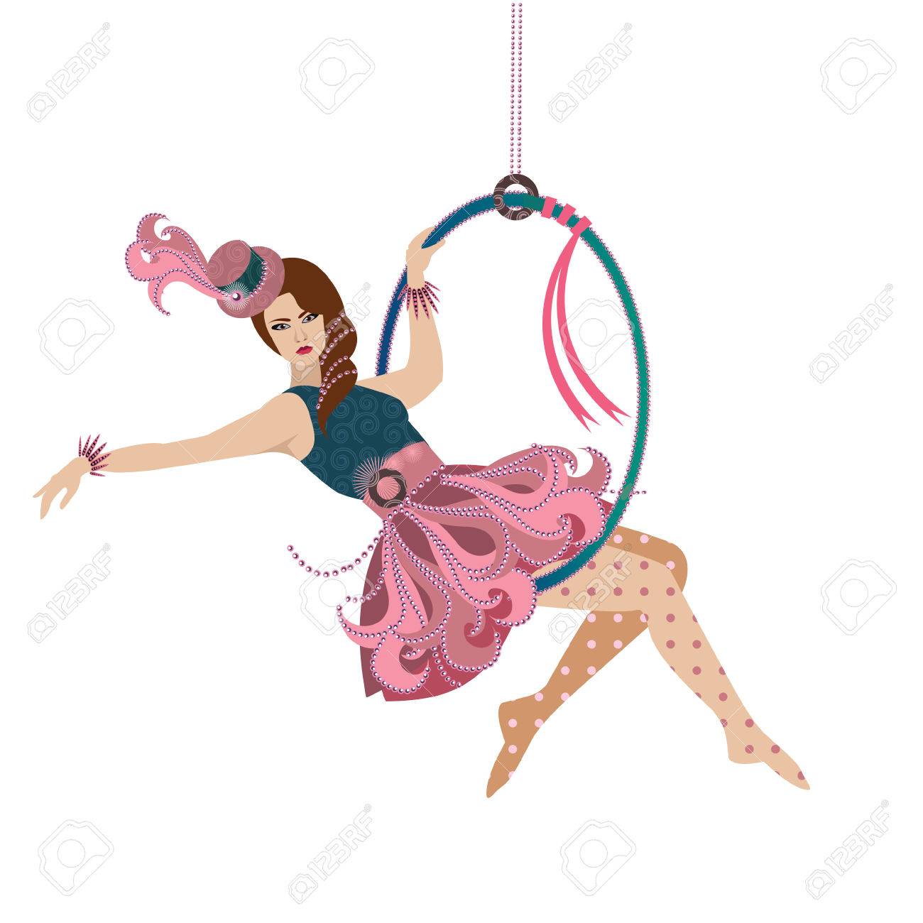 空中ブランコの女性パフォーマー の写真素材 画像素材 Image