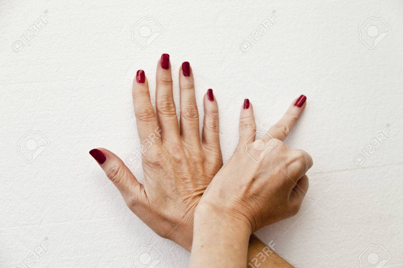 seven fingers on hands on a white background stock photo picture