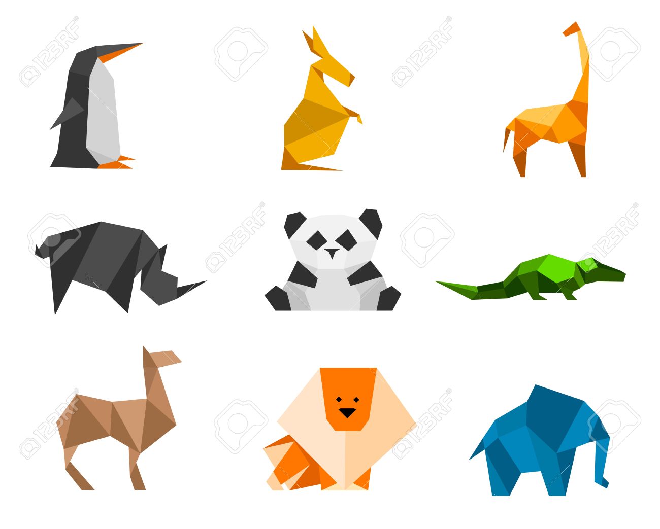 Origami Logo Set 1: Penguin, Kangaroo, Giraffe, Rhinoceros, Panda, Crocodile, Camel, Lion, Elephant Royalty Free SVG, Cliparts, Vectors, And Stock Illustration. Image 11262757. Origami Logo Set 1: Penguin, Kangaroo, Giraffe, Rhinoceros, Panda, Crocodile, Camel, Lion, Elephant Royalty Free SVG, Cliparts, Vectors, And Stock Illustration. Image 11262757.