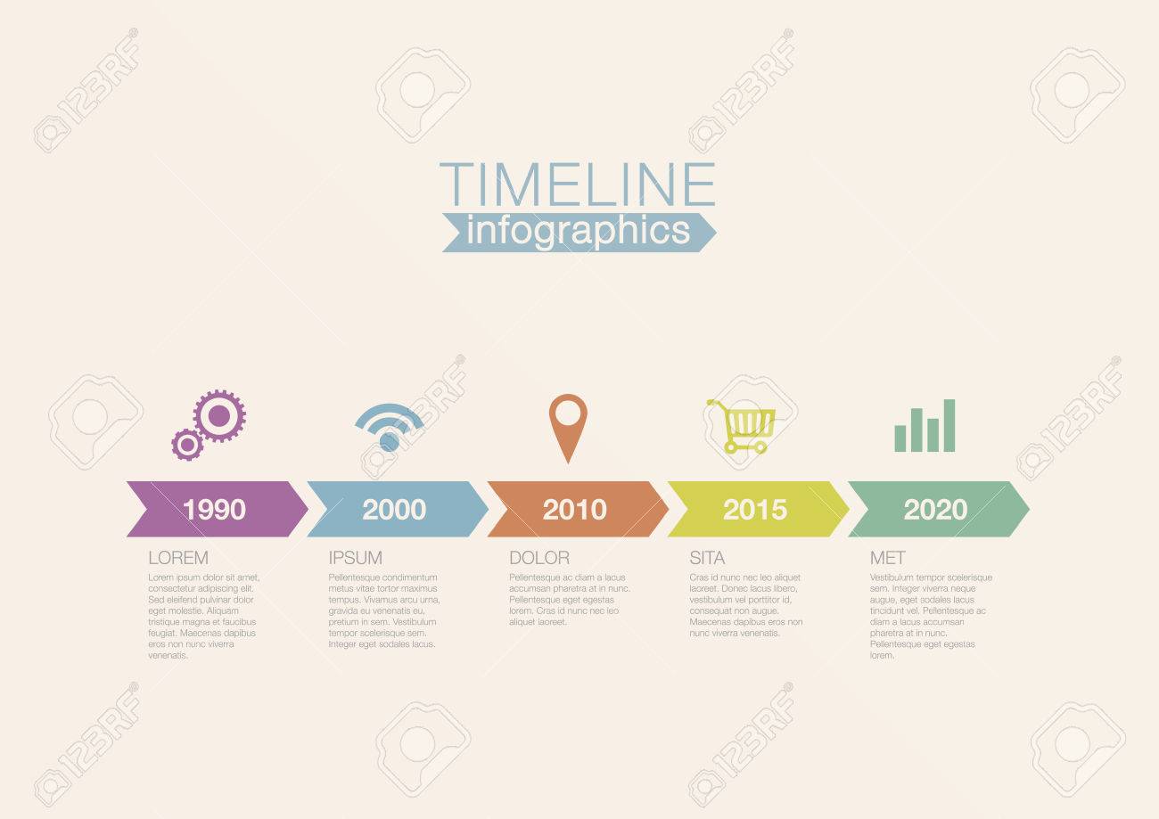 timeline infographics vector design template for financial reports