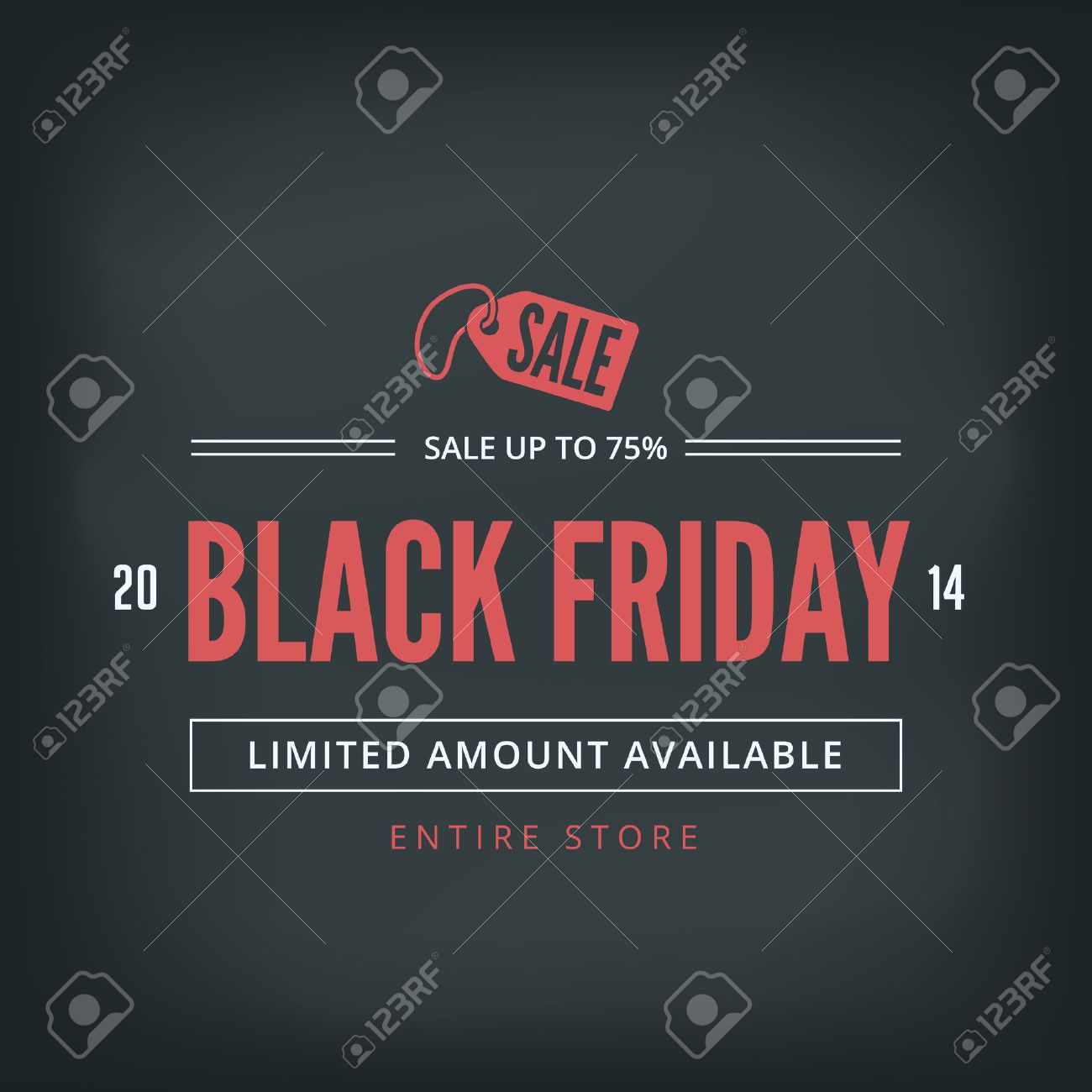 black friday sale poster design typography template retro style