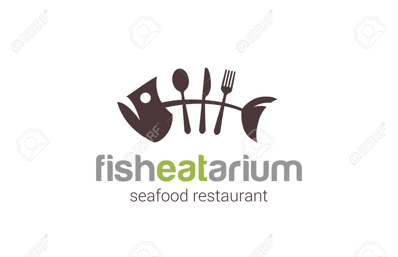 Fish Seafood Restaurant Logo Creative Design Vector Template