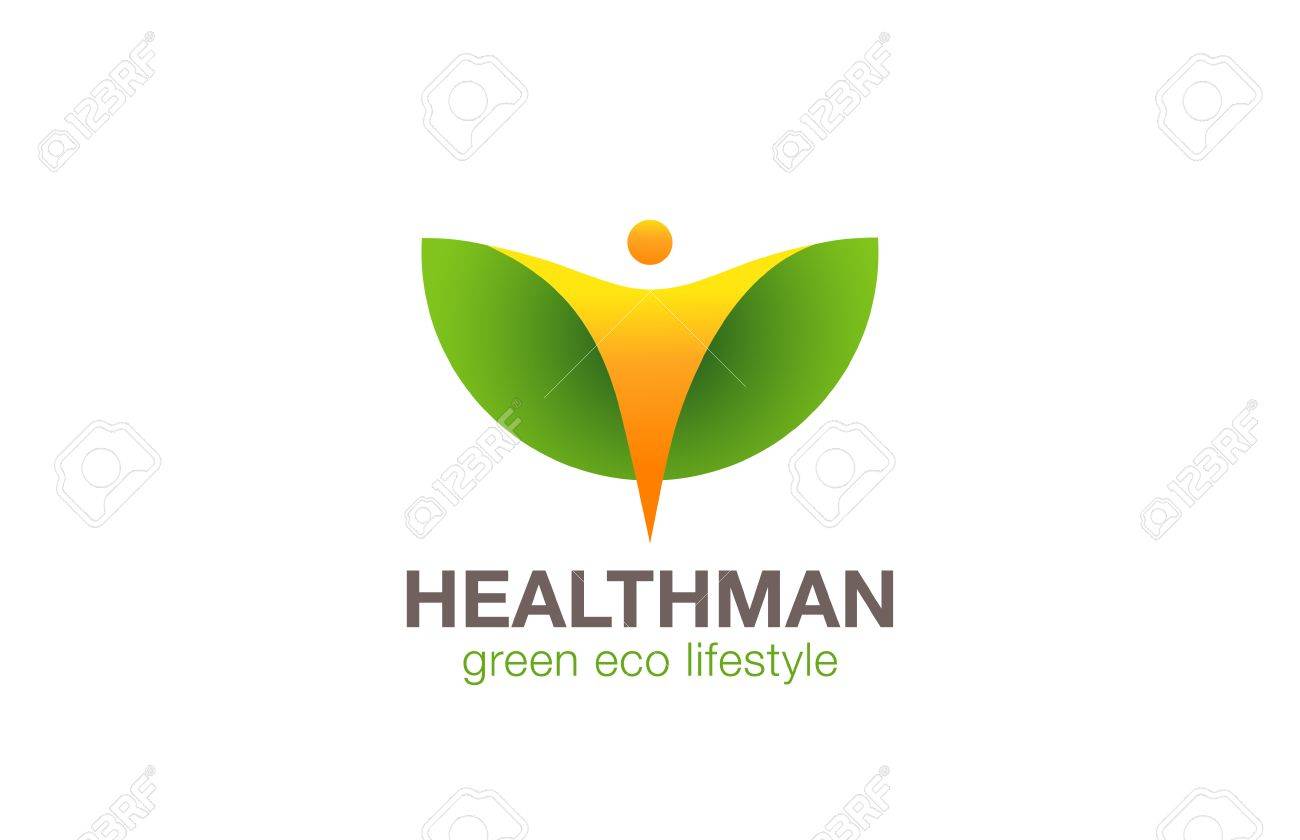Eco Lifestyle Logo Man Wings Abstract Design Vector Template Ecology - 