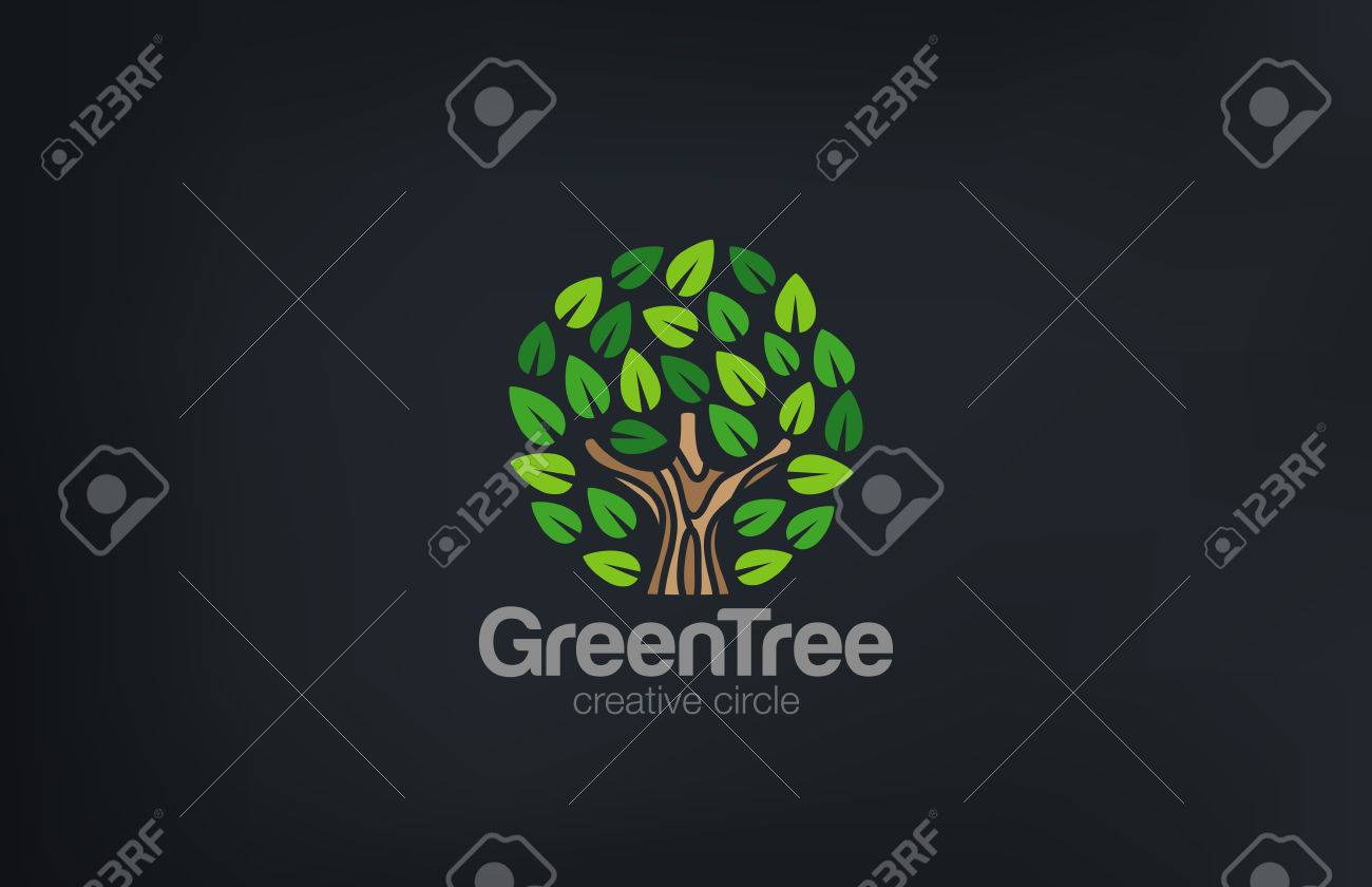 Abstract Green Tree Circle shape design vector. Green Farm Garden Logotype icon. Eco concept. - 45935197 Abstract Green Tree Circle shape design vector. Green Farm Garden Logotype icon. Eco concept. - 45935197