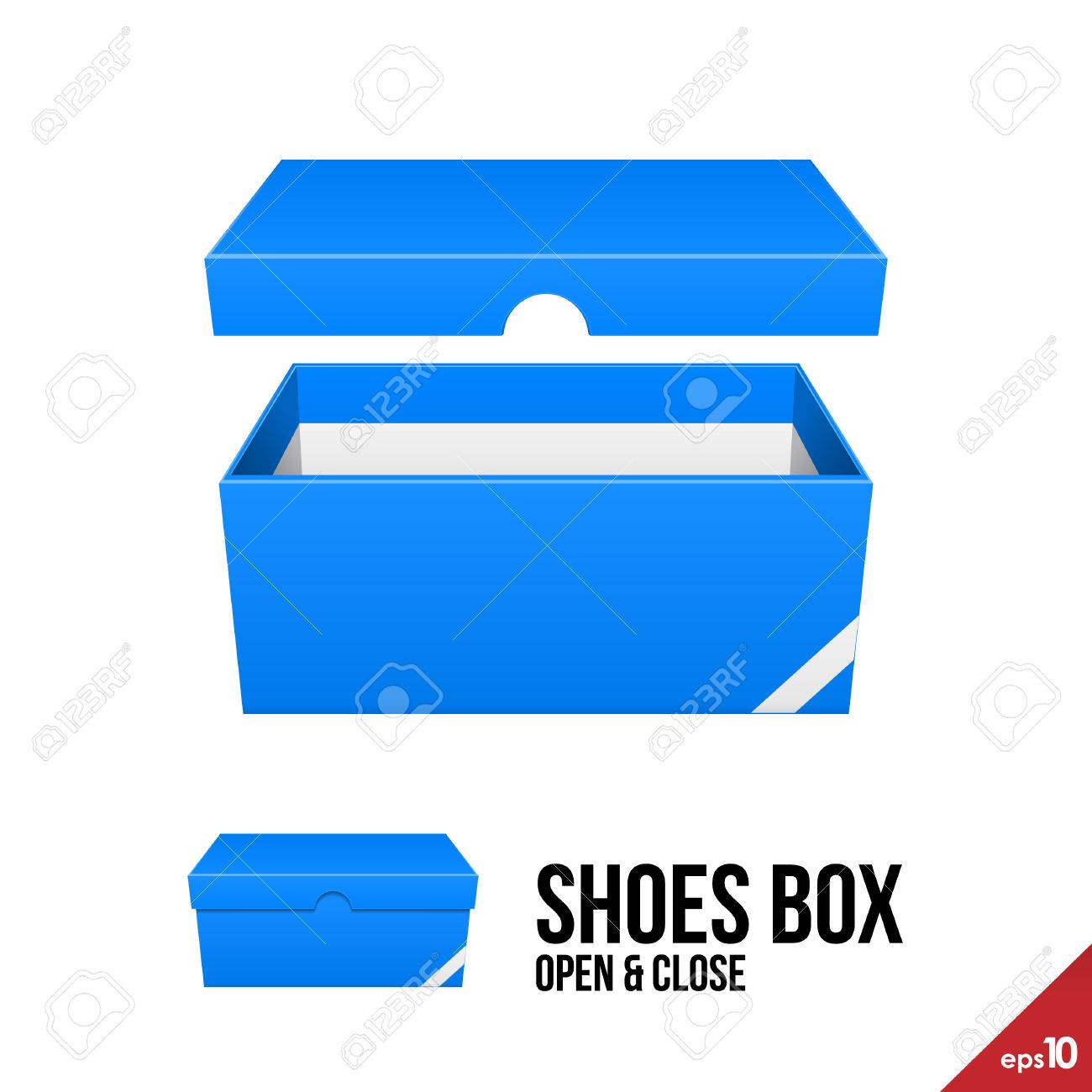 Blaue Schuhe Karton Box Karton Paket Offnen Mit Deckel Lizenzfrei Nutzbare Vektorgrafiken Clip Arts Illustrationen Image