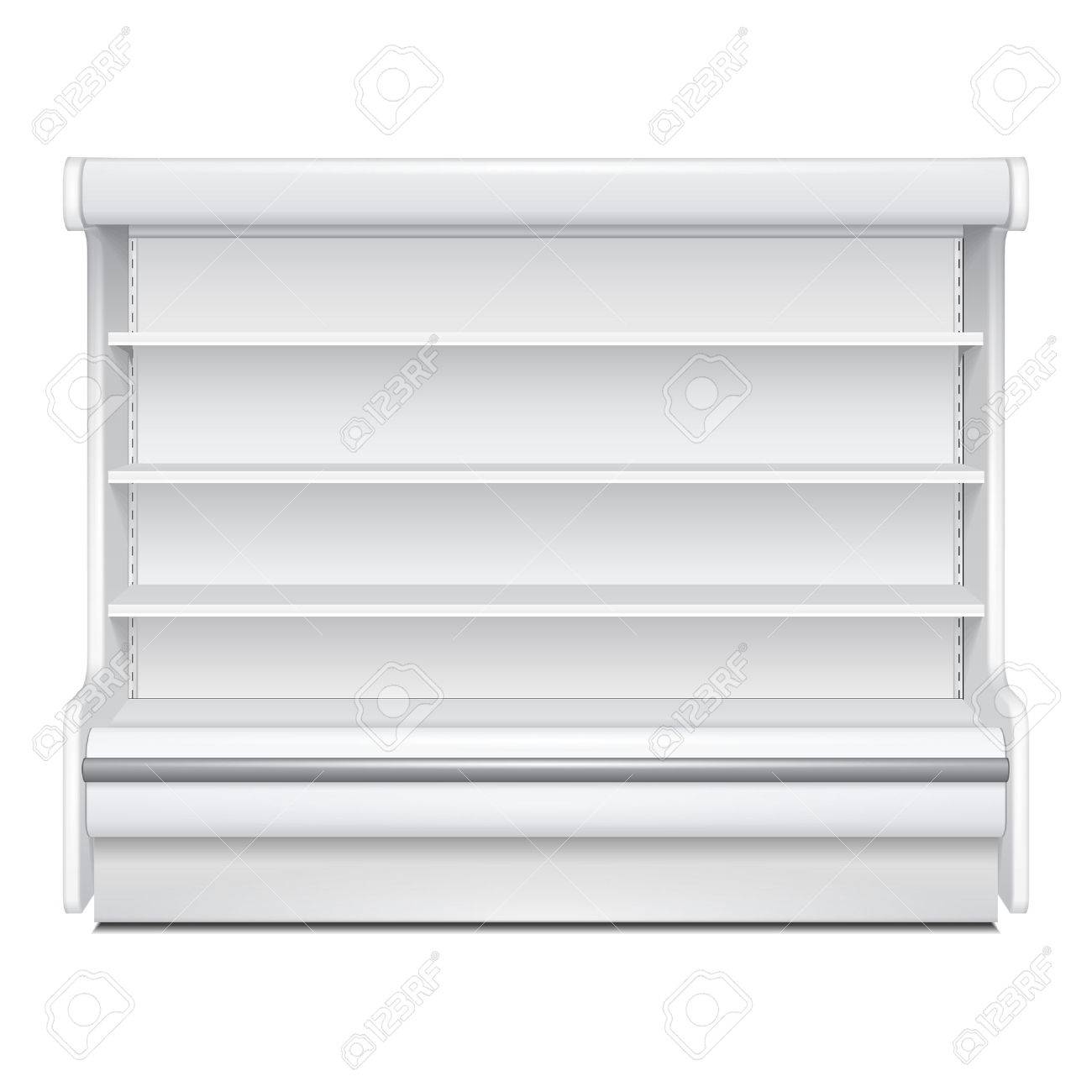 Cooled Regal Rack Refrigerator Wall Cabinet Blank Empty Showcase Displays. Retail Shelves. 3D Products On White Background Isolated. Mock Up Ready For Your Design. Product Packing. Vector EPS10 - 59206365 Cooled Regal Rack Refrigerator Wall Cabinet Blank Empty Showcase Displays. Retail Shelves. 3D Products On White Background Isolated. Mock Up Ready For Your Design. Product Packing. Vector EPS10 - 59206365