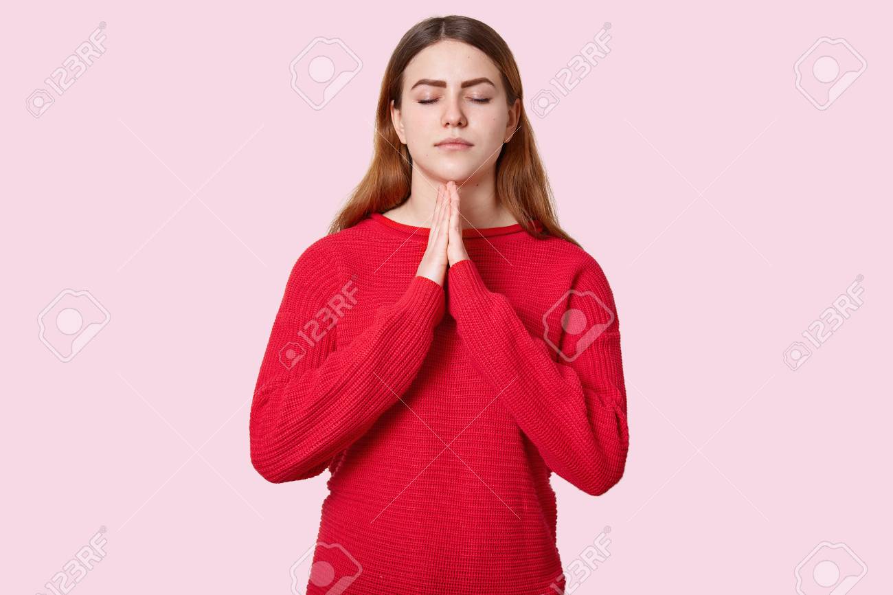 light pink and red outfit