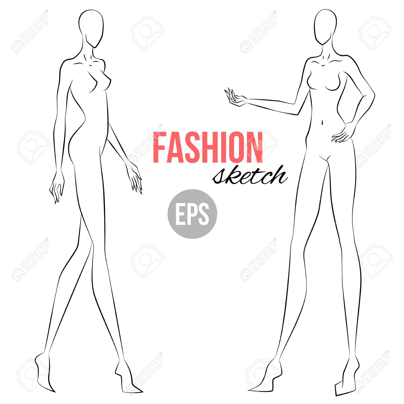 Dibujo De Figura De Mujer. Diferentes Poses. Plantilla Para Dibujar Para Estilistas Y Diseñadores De Ropa. Plantilla De Modelo De Chica De Contorno De Vector Para Dibujar De Moda. Cuerpo De Mujer Dibujo De Figura De Mujer. Diferentes Poses. Plantilla Para Dibujar Para Estilistas Y Diseñadores De Ropa. Plantilla De Modelo De Chica De Contorno De Vector Para Dibujar De Moda. Cuerpo De Mujer