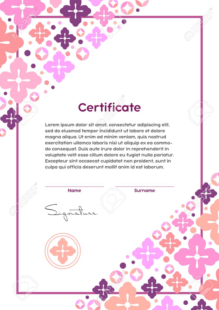 vector vector certificate template japanese modern style beauty salon yoga spa makeup diploma cherry flower and circles ornament - Yoga Certificate Template vector vector certificate template japanese modern style beauty salon yoga spa makeup diploma cherry flower and circles ornament - Yoga Certificate Template