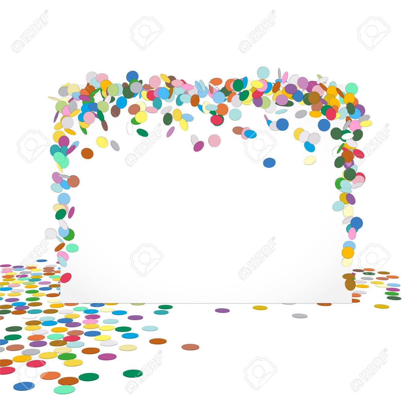 フリー テキスト スペース グリーティング カード ベクトル テンプレート抽象的なカラフルな水平ベクトルの紙吹雪パネル の写真素材 画像素材 Image