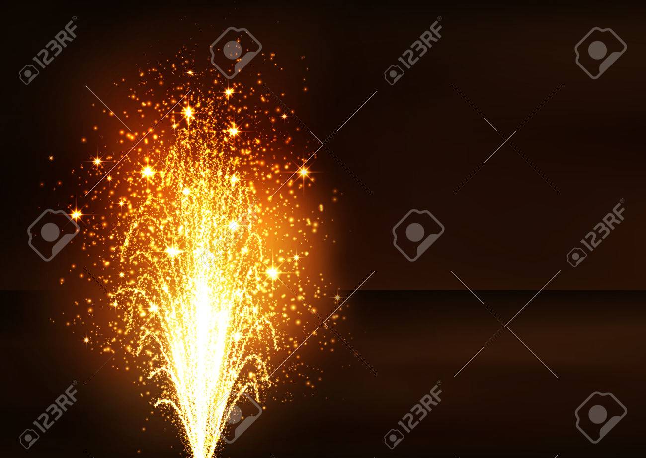 golden fountain firework volcano emitting sparks flyer template fireworks flyer
