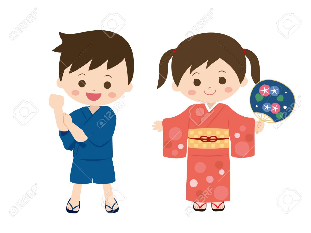 Kids Wearing A Yukata Royalty Free Cliparts Vectors And Stock Illustration Image