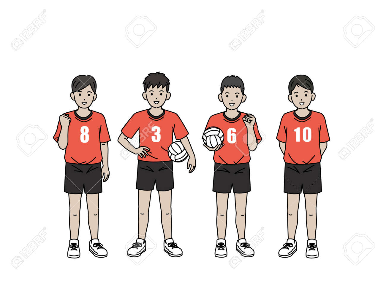 Clip Art Of Volleyball Club Boys. Клипарты, SVG, векторы, и Набор  Иллюстраций Без Оплаты Отчислений. Image 180215609