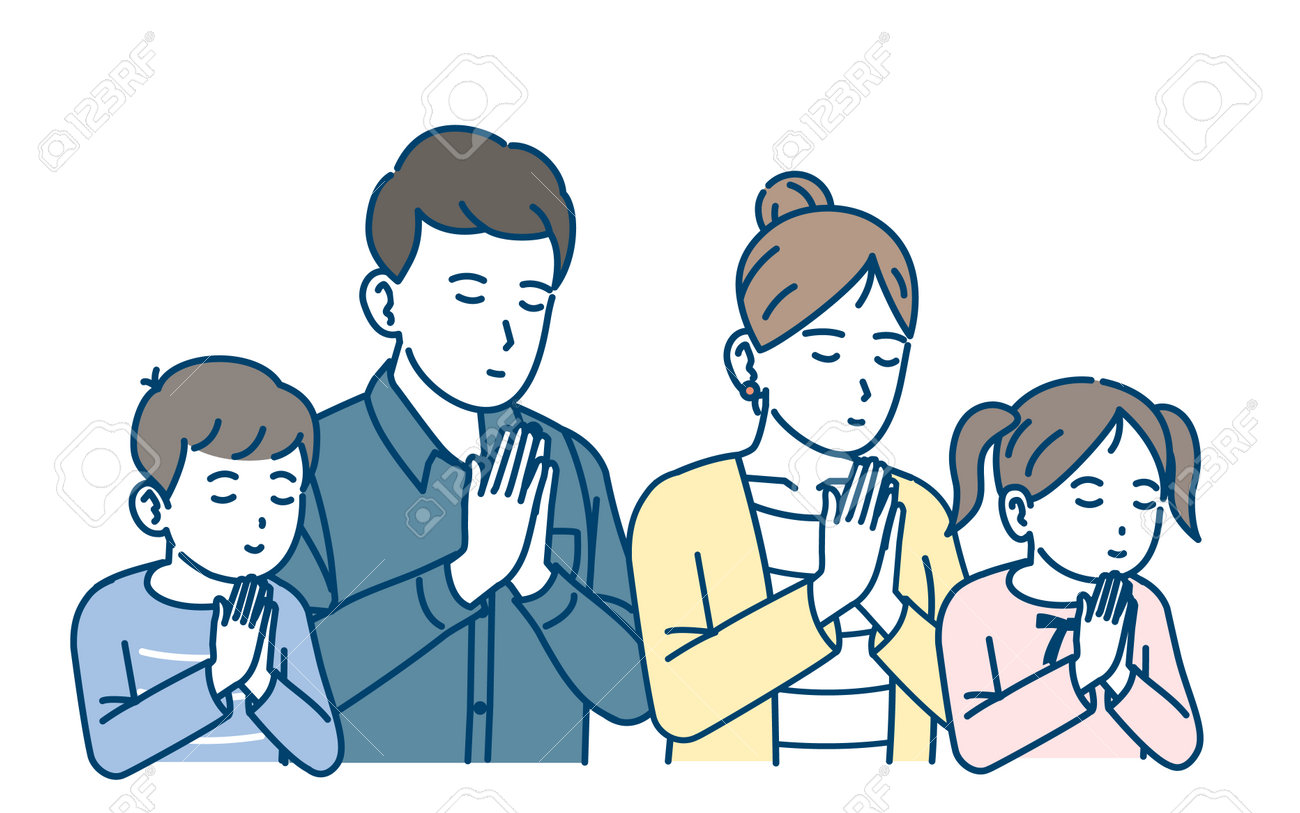 Clip Art Of Family Showing Their Hands Together In Prayer. Royalty Free  SVG, Cliparts, Vectors, and Stock Illustration. Image 207558036.