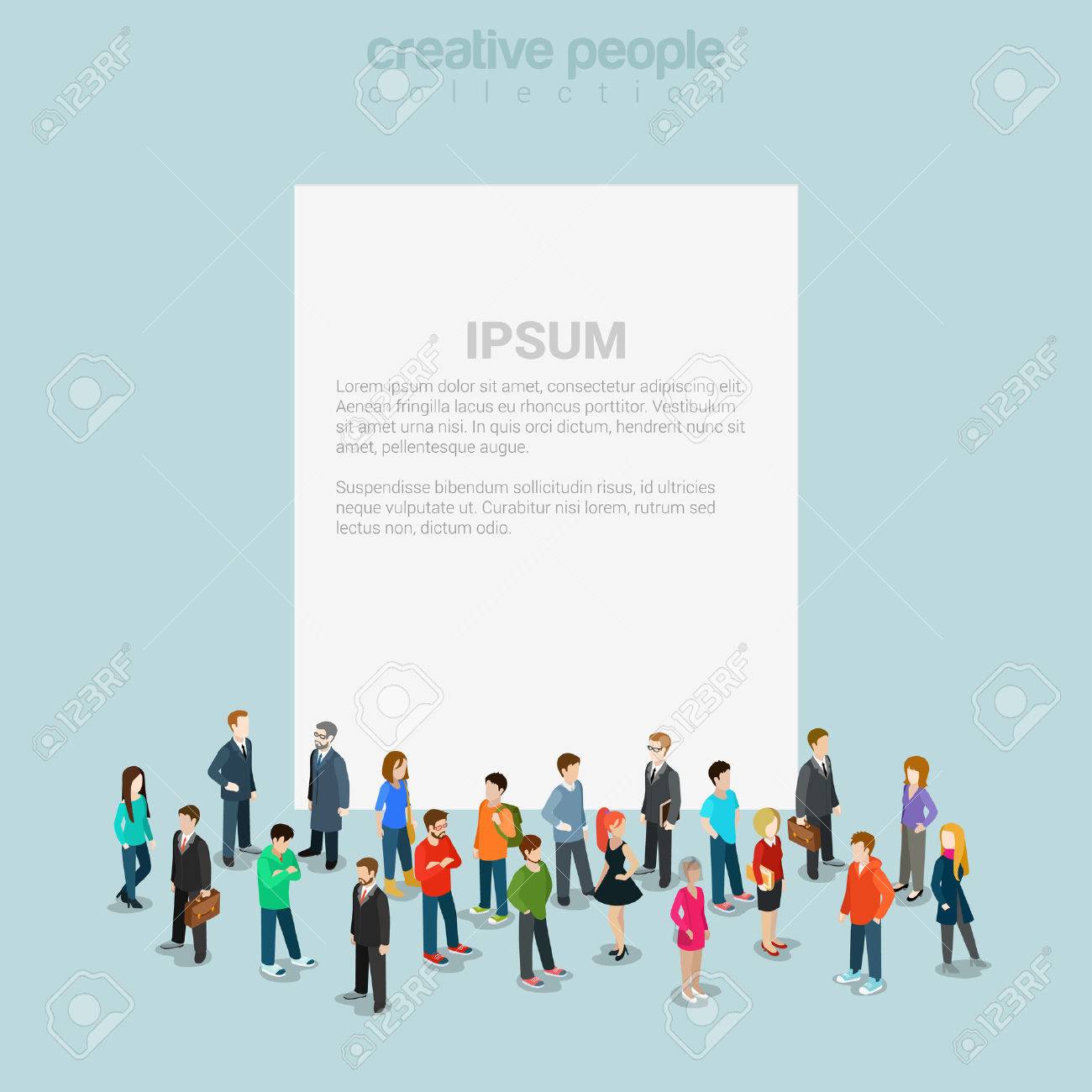 Blank banner template crowd micro people flat 3d web isometric - 54532911 Blank banner template crowd micro people flat 3d web isometric - 54532911