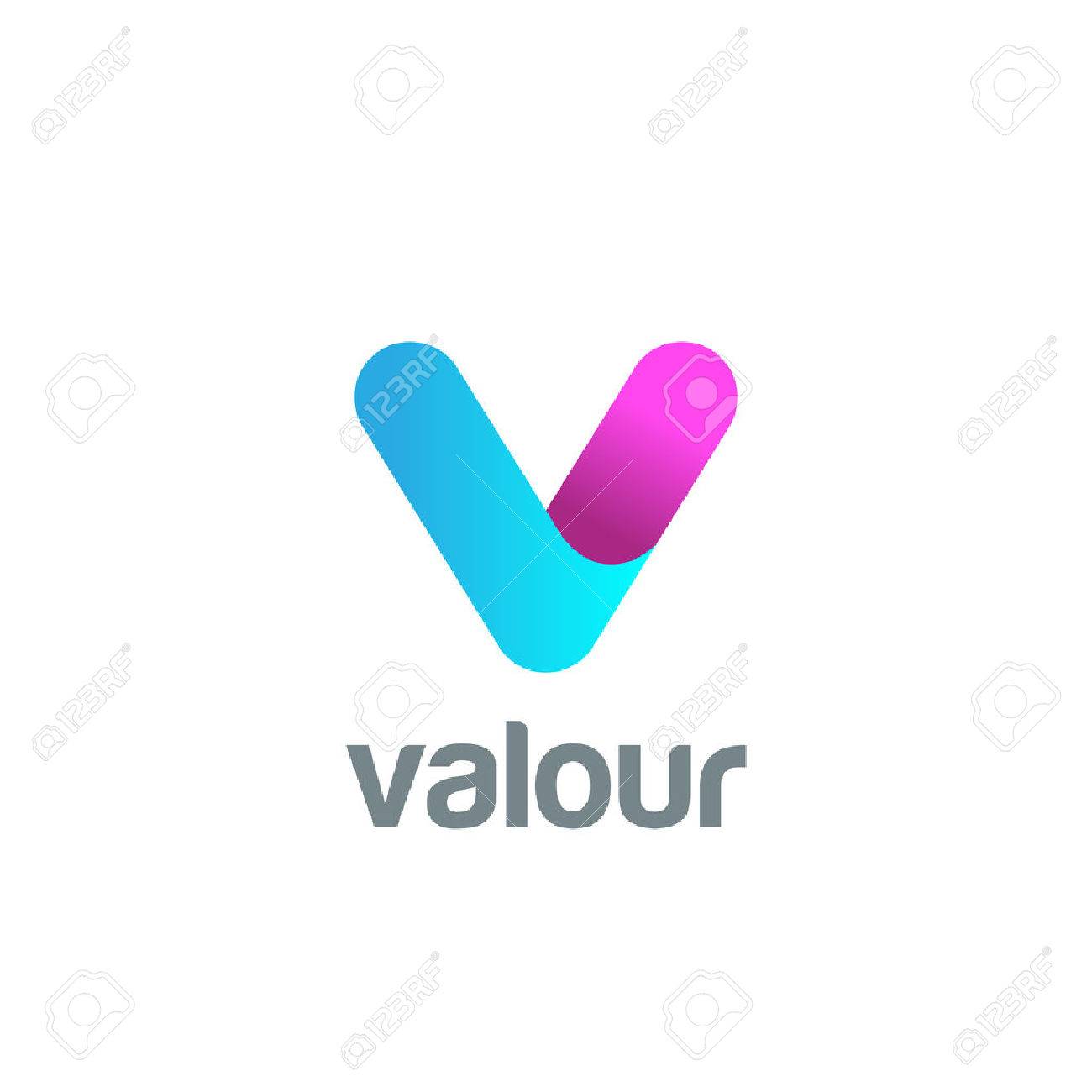 creative letter v logo design vector template friendly funny