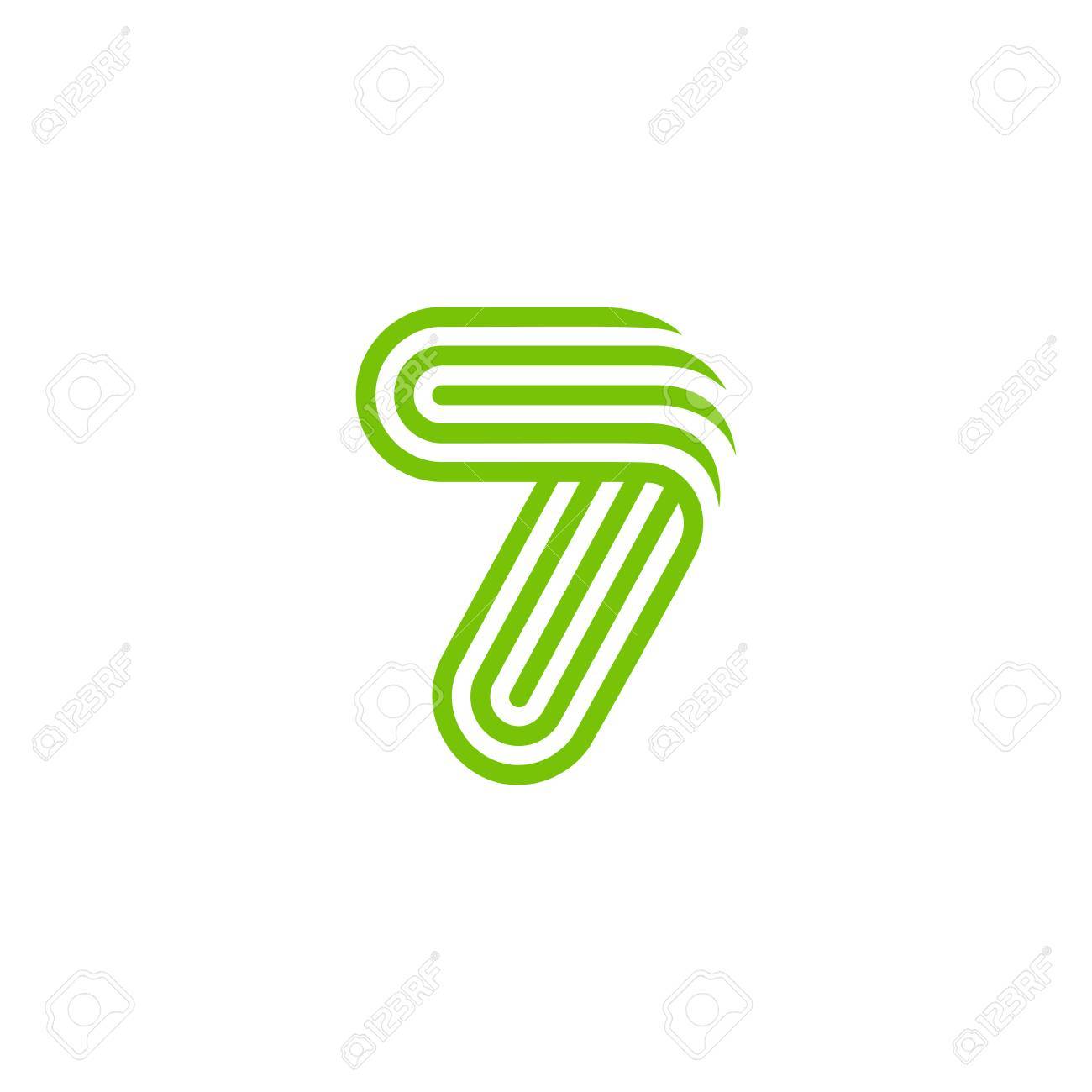Creative Number Seven 7 Logo Design Vector Template Linear Type Character Symbol Seven Logotype Royalty Free Cliparts Vectors And Stock Illustration Image