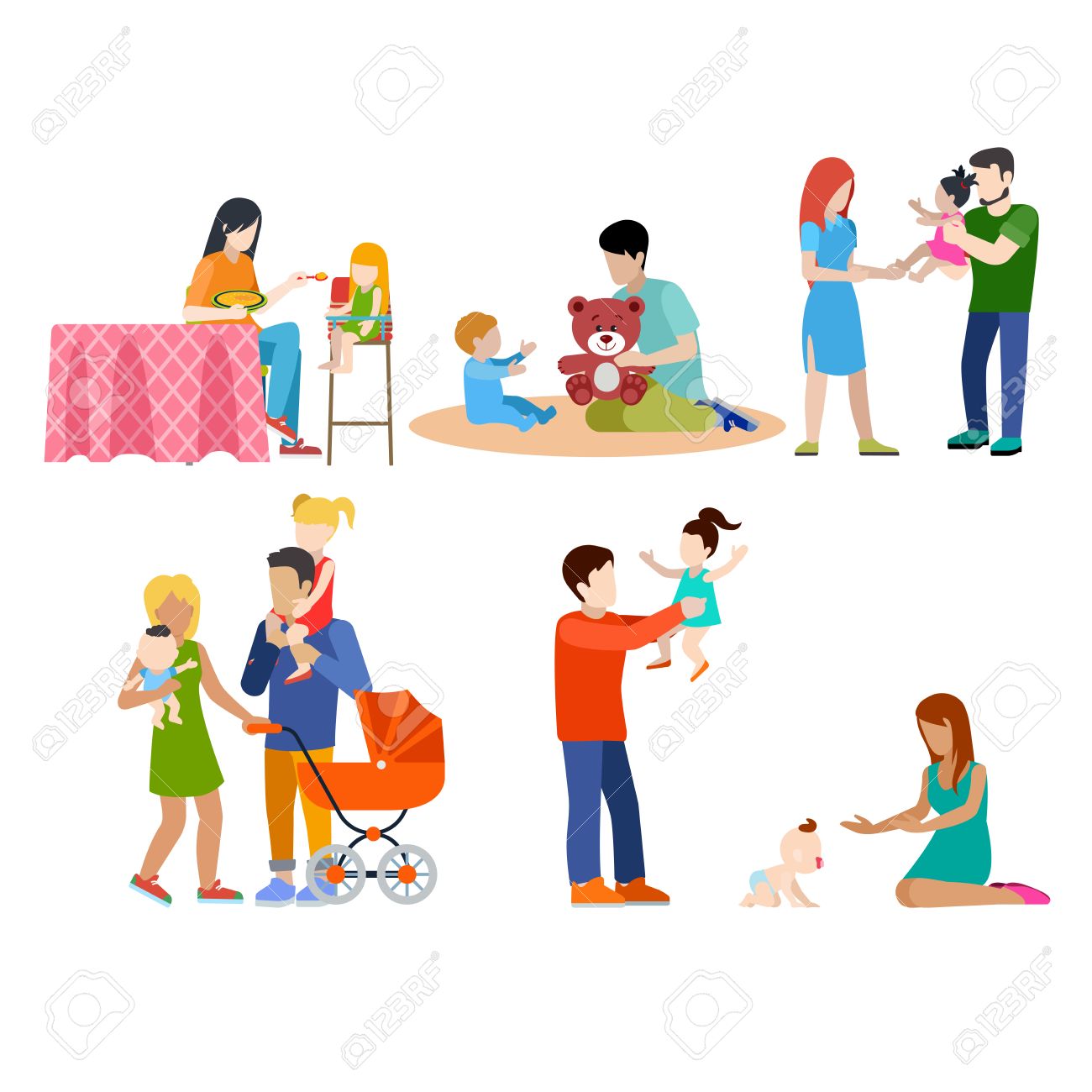 enfermería de la familia de cuidado de niños pequeños gente padres