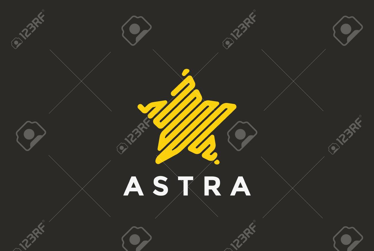 つ星ロゴ抽象的な図形デザイン ベクトル リーダー テンプレートです 創造的な線形の好きな有名人ロゴ コンセプト アイコンのイラスト素材 ベクタ Image