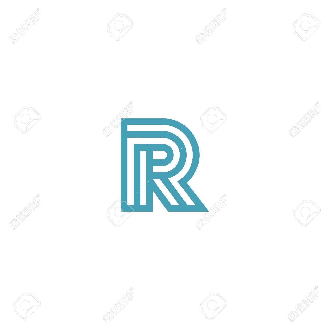impossible letter r logo design vector template linear type