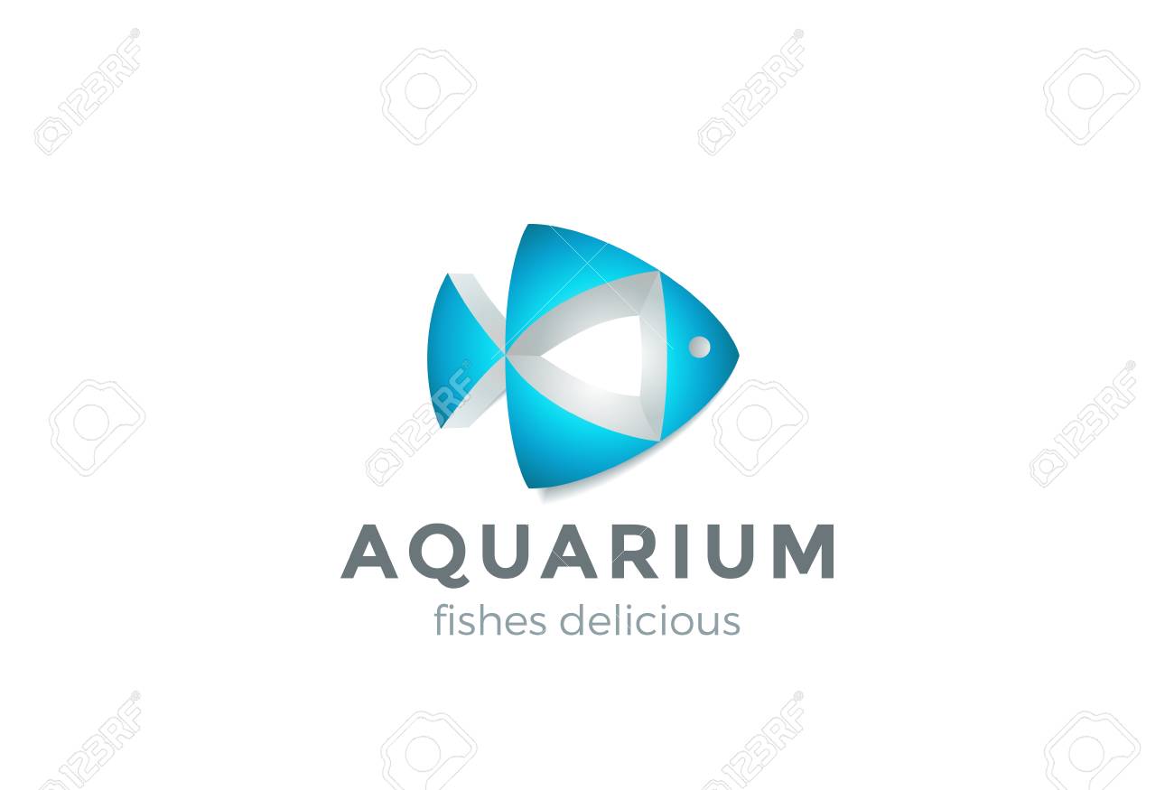 fish abstract geometric shape design vector template seafood