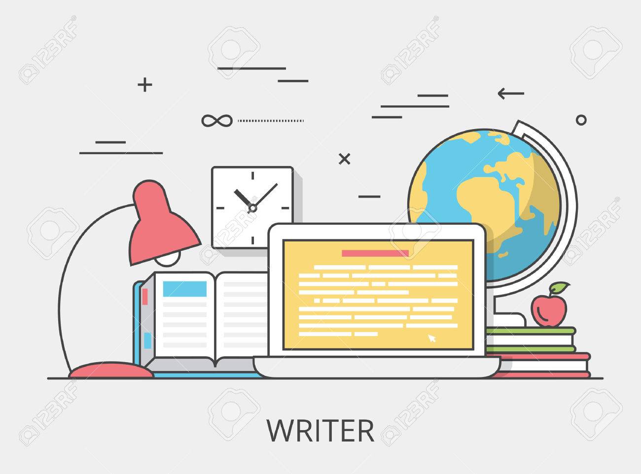 linear flat copywriting writer service website hero image vector free copywriting software