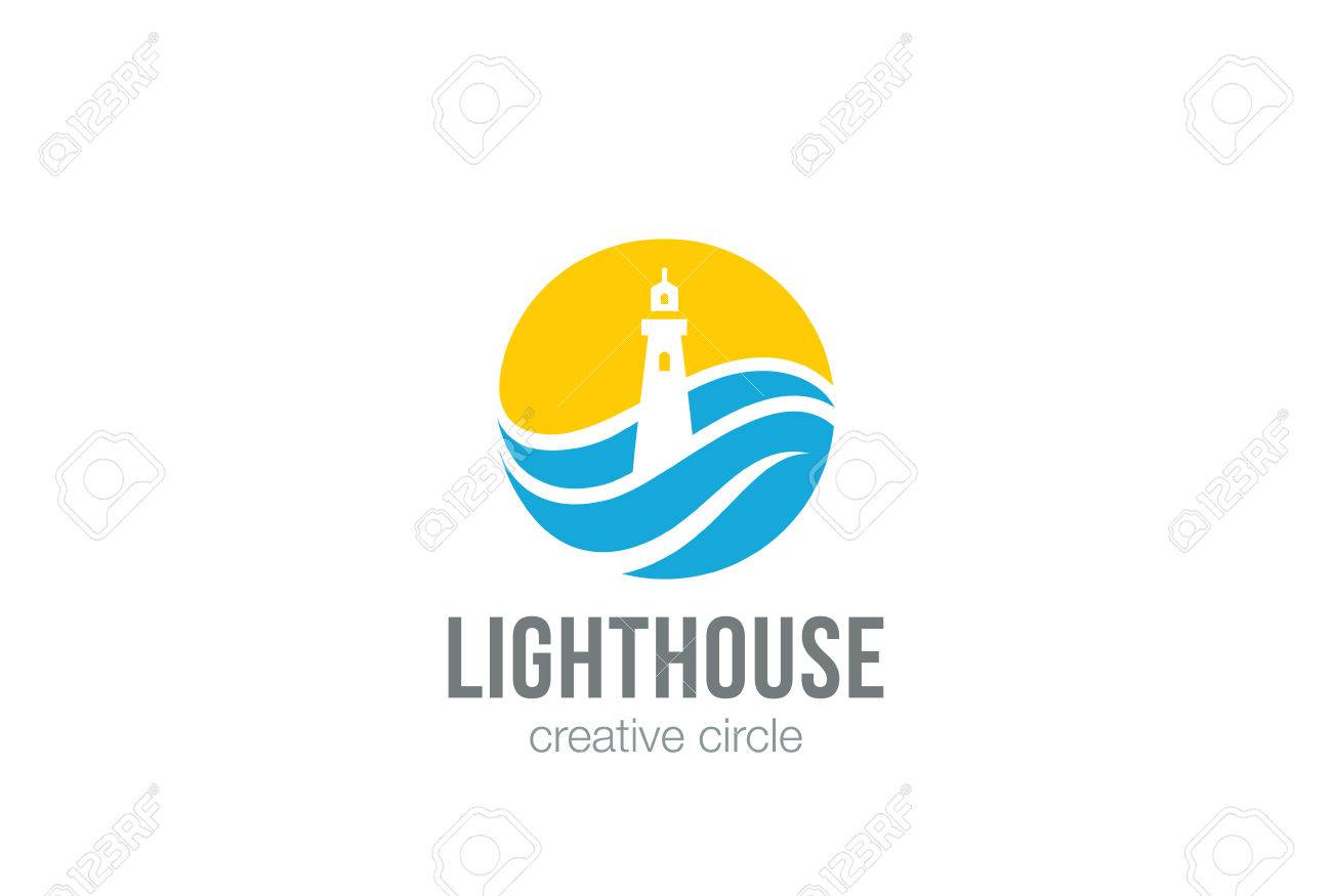 Lighthouse Logo circle abstract design vector template Negative space style - 67961508 Lighthouse Logo circle abstract design vector template Negative space style - 67961508