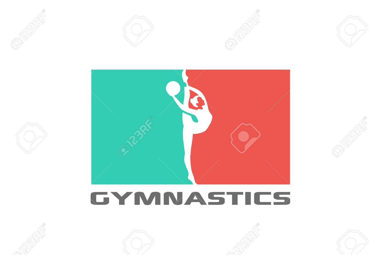 gymnast silhouette logo design vector template sport gymnastics