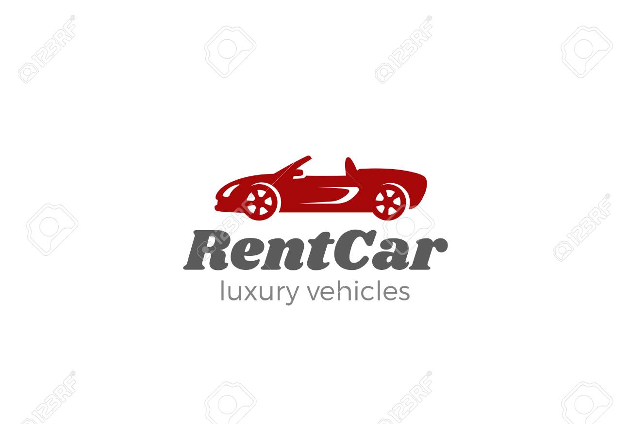 カブリオレ車のシルエットのロゴのデザインはテンプレートをベクトルです 自動車両サービス会社ロゴ アイコンを借りる のイラスト素材 ベクタ Image