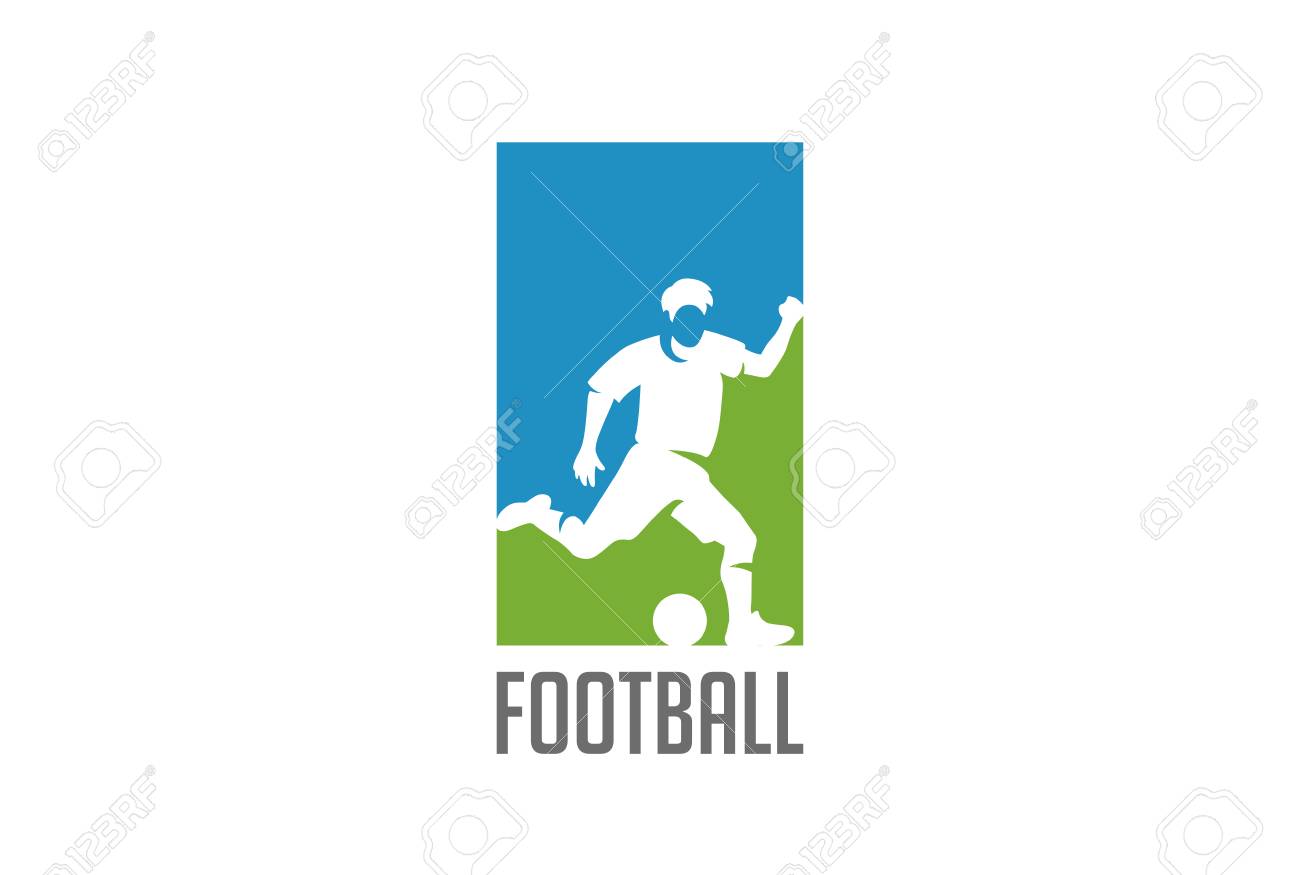 football player hit ball silhouette logo design vector template