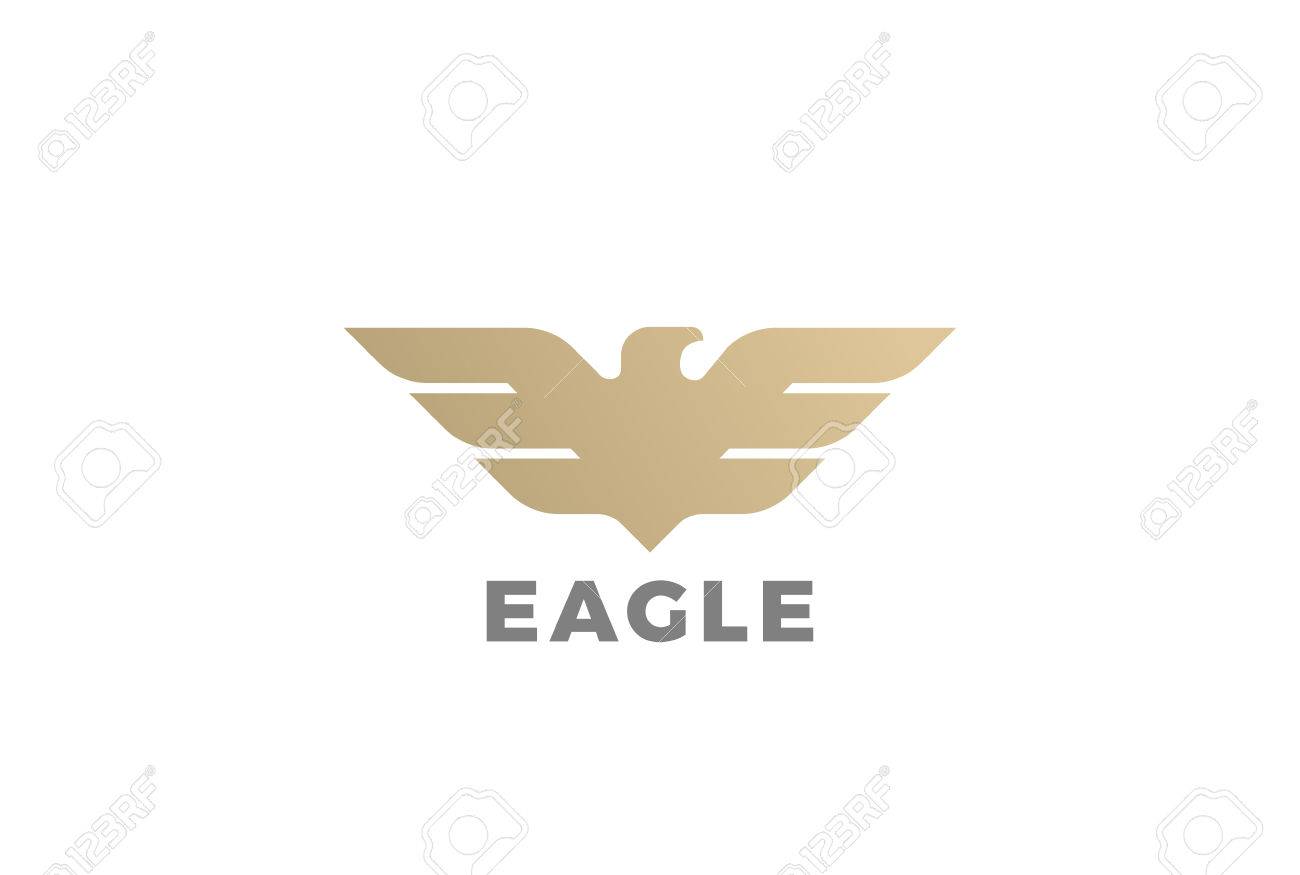 Golden Eagle Rising Wings Logo Design Vector Template Luxury Corporate Heraldic Falcon Phoenix Hawk Bird Logotype Concept Icon Royalty Free Cliparts Vectors And Stock Illustration Image