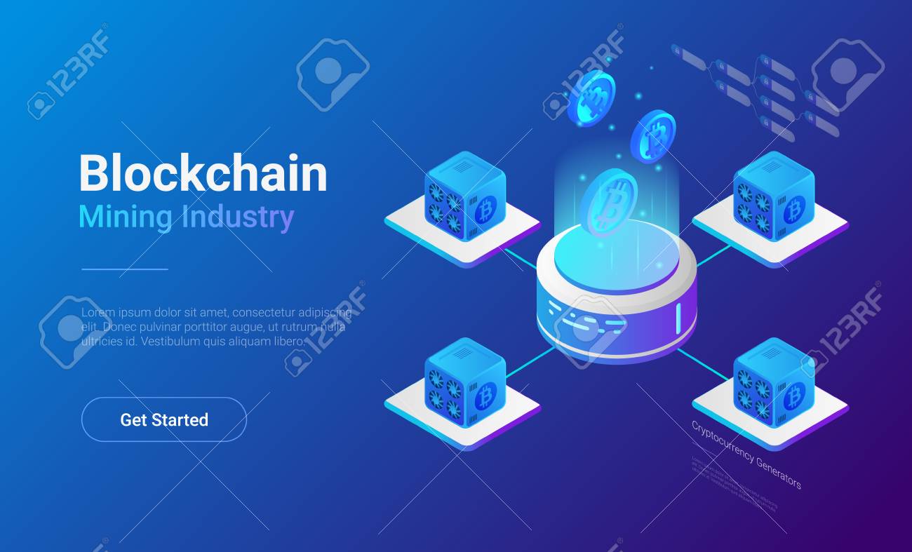 Isometric Bitcoin Miners Computers Website Vector Banner Design. Mining  Industry Cryptocurrency Illustration Concept. Royalty Free SVG, Cliparts,  Vectors, and Stock Illustration. Image 102383126.